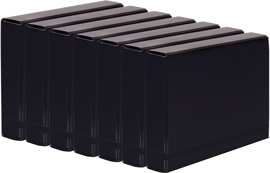 7x Teczka kartonowa z gumką VauPe Box Caribic, A4, 50mm, czarny