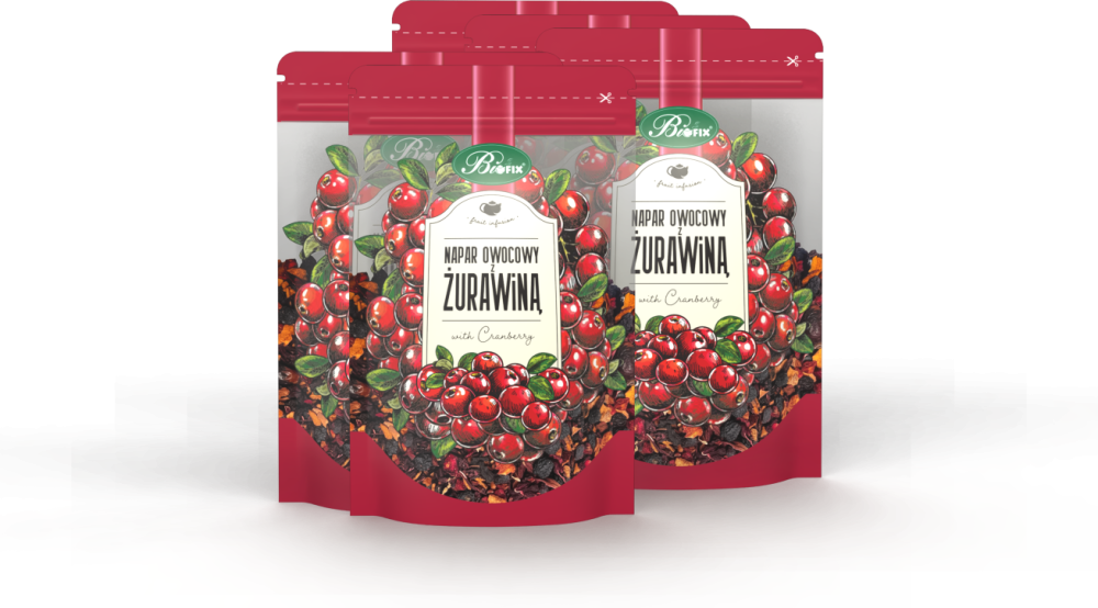5x Herbata owocowa z suszu BiFix, żurawina, 100g