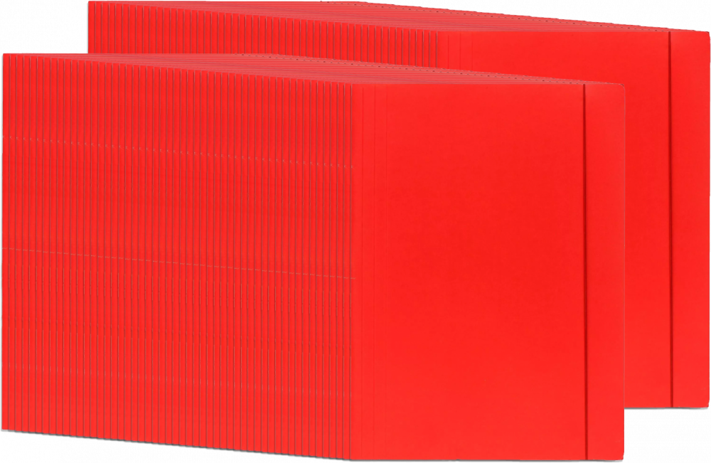 100x Teczka z gumką Barbara, A4, klejona, lakierowana, czerwony