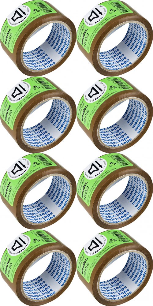 8x Taśma pakowa Grand Wonder, cicha, 48mmx50m, brązowy