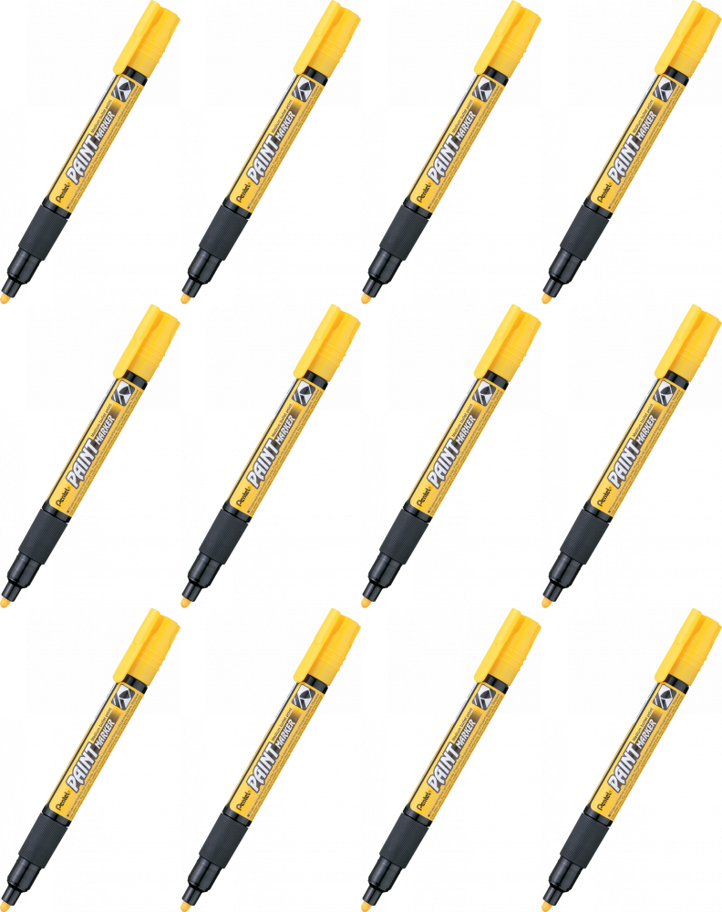 12x Marker olejowy Pentel MMP20, okrągła, 4.6 mm, żółty