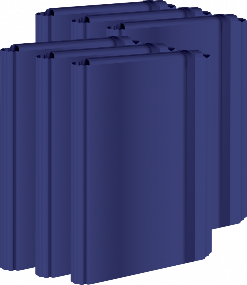 6x Teczka z gumką Interdruk, A4+, ciemnoniebieski