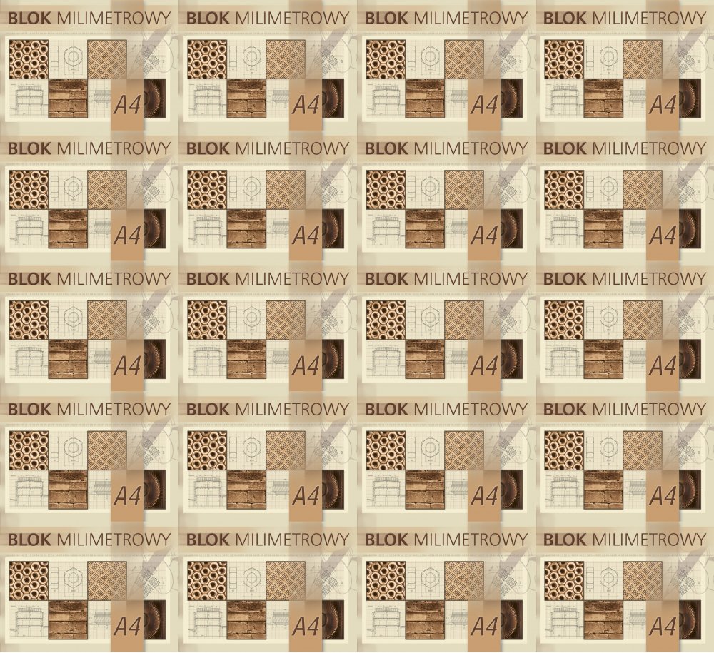 20x Blok milimetrowy Kreska, A4, 20 kartek, jasnobrązowy