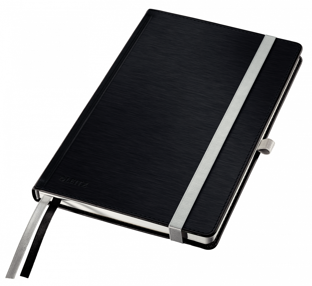 Notatnik w kratkę Leitz Style, A5, twarda oprawa, 80 kartek, satynowa czerń