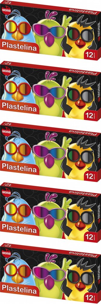 5x Plastelina Mona, 12 sztuk, mix kolorów