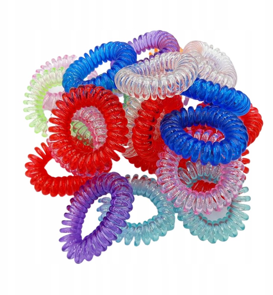 Gumki do włosów, sprężynka G9, 100 sztuk, mix kolorów