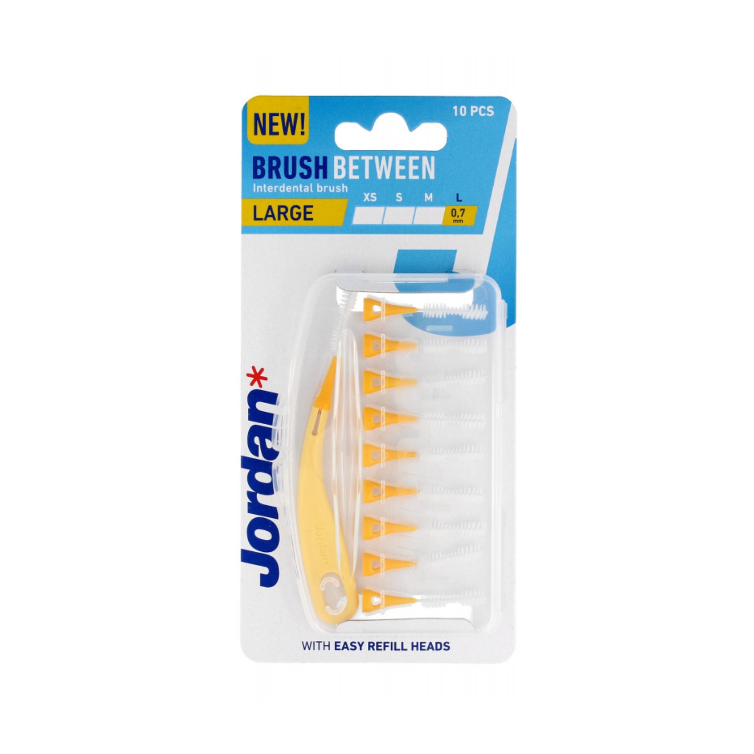 Jordan brush between - szczoteczki do przestrzeni międzyzębowych l, 10 sztuk