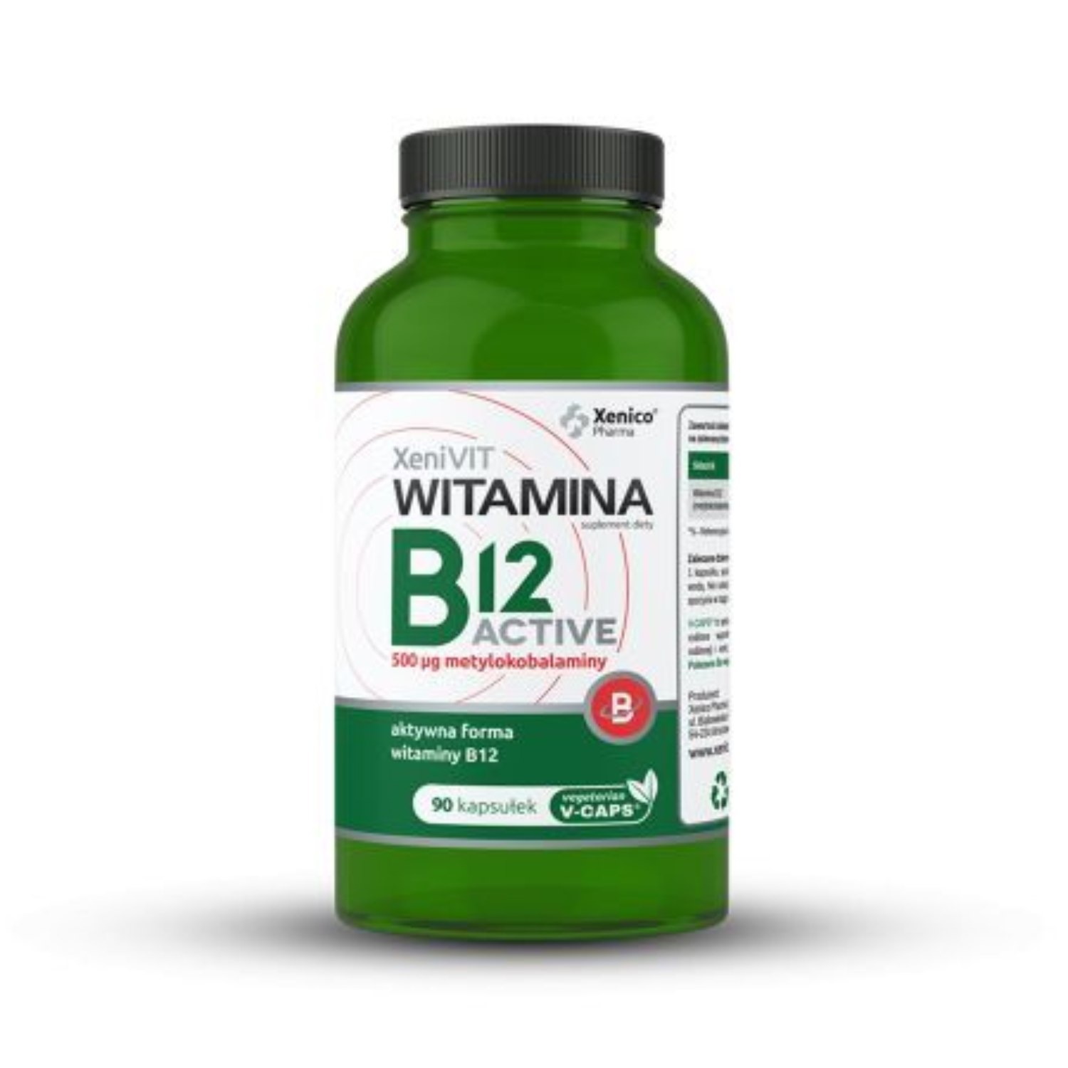 Xenivit witamina b12 active 500 μg metylokobalaminy, 90 kapsułek