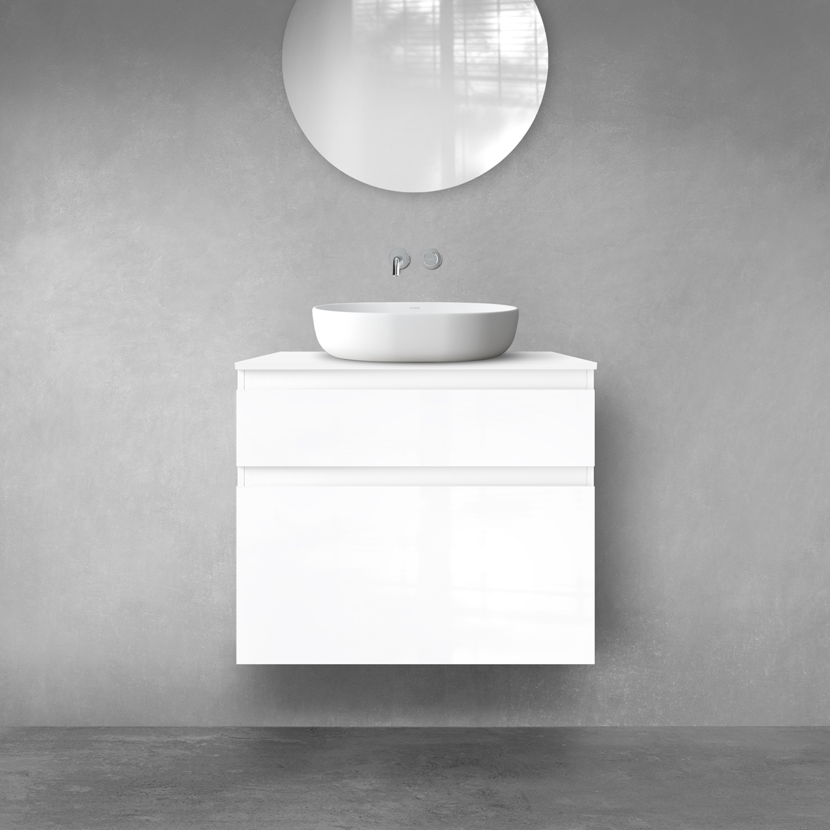 Oltens Vernal zestaw mebli łazienkowych 80 cm z blatem biały połysk 68219000 - Wysyłka w 24h