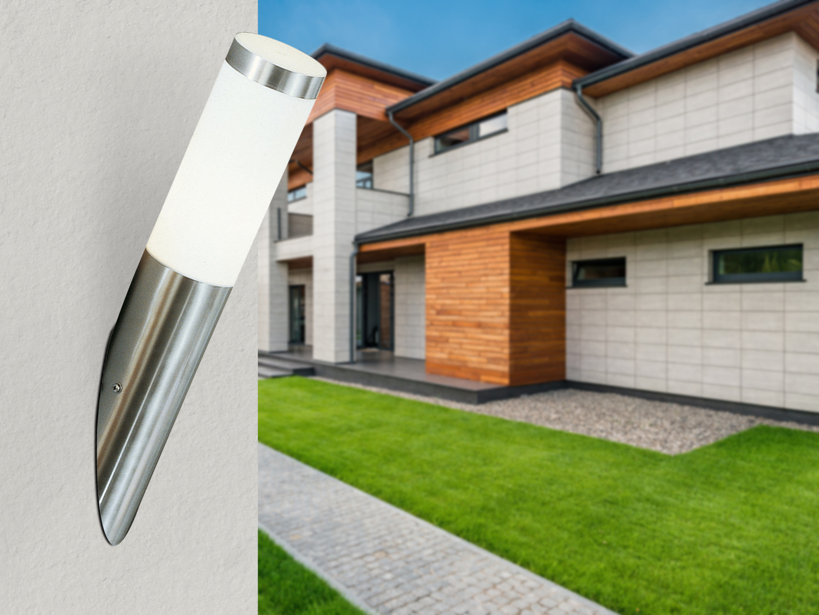 Globo Lighting Boston kinkiet zewnętrzny 1x60W stal nierdzewna/opal 3157