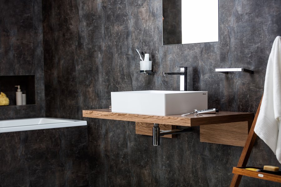 Ravak blat podumywalkowy 100 cm L z konsolą orzech X000000837 - Wysyłka w 24h