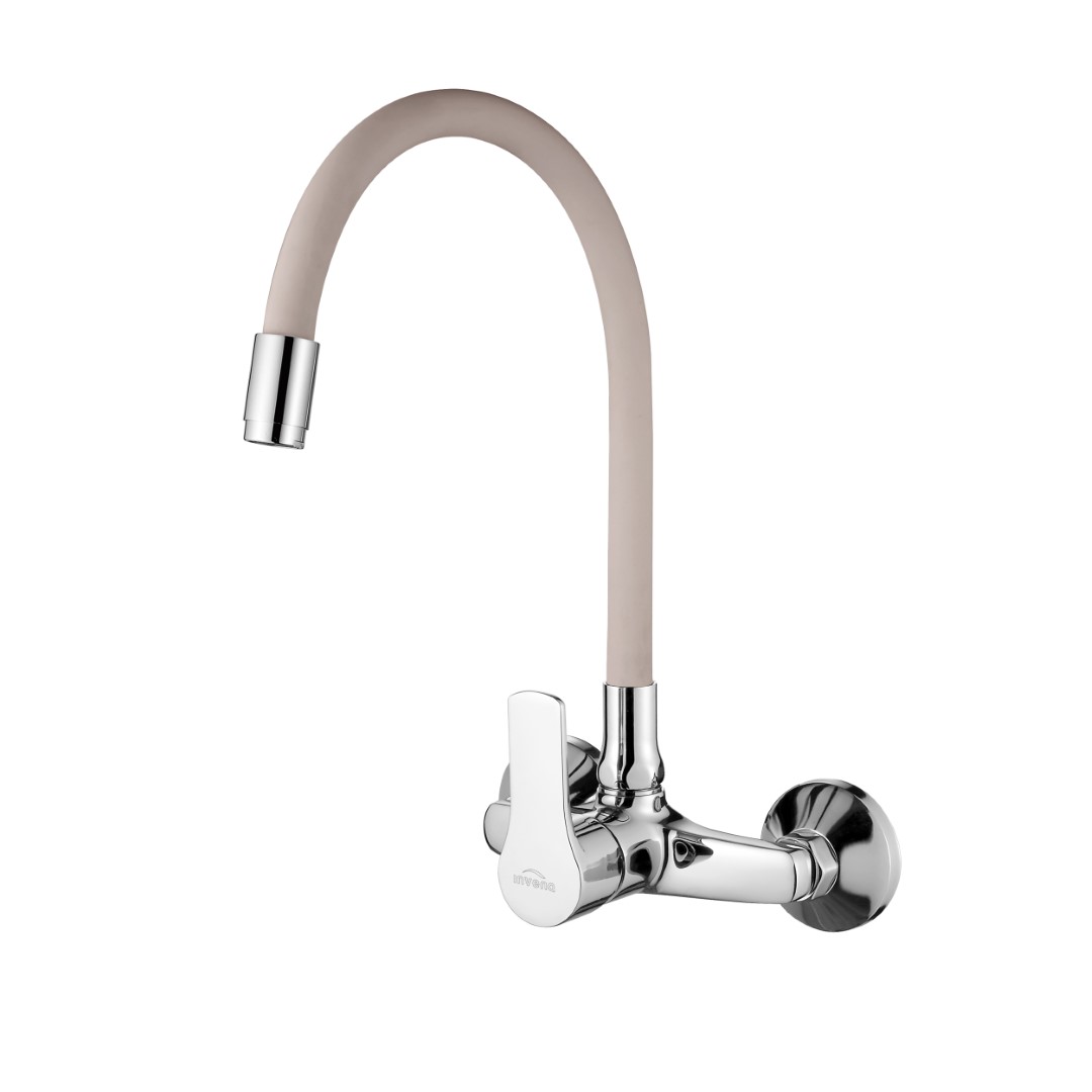 Invena Verso bateria kuchenna ścienna z elastyczną wylewką chrom/beż BC-82-E3S - Wysyłka w 24h