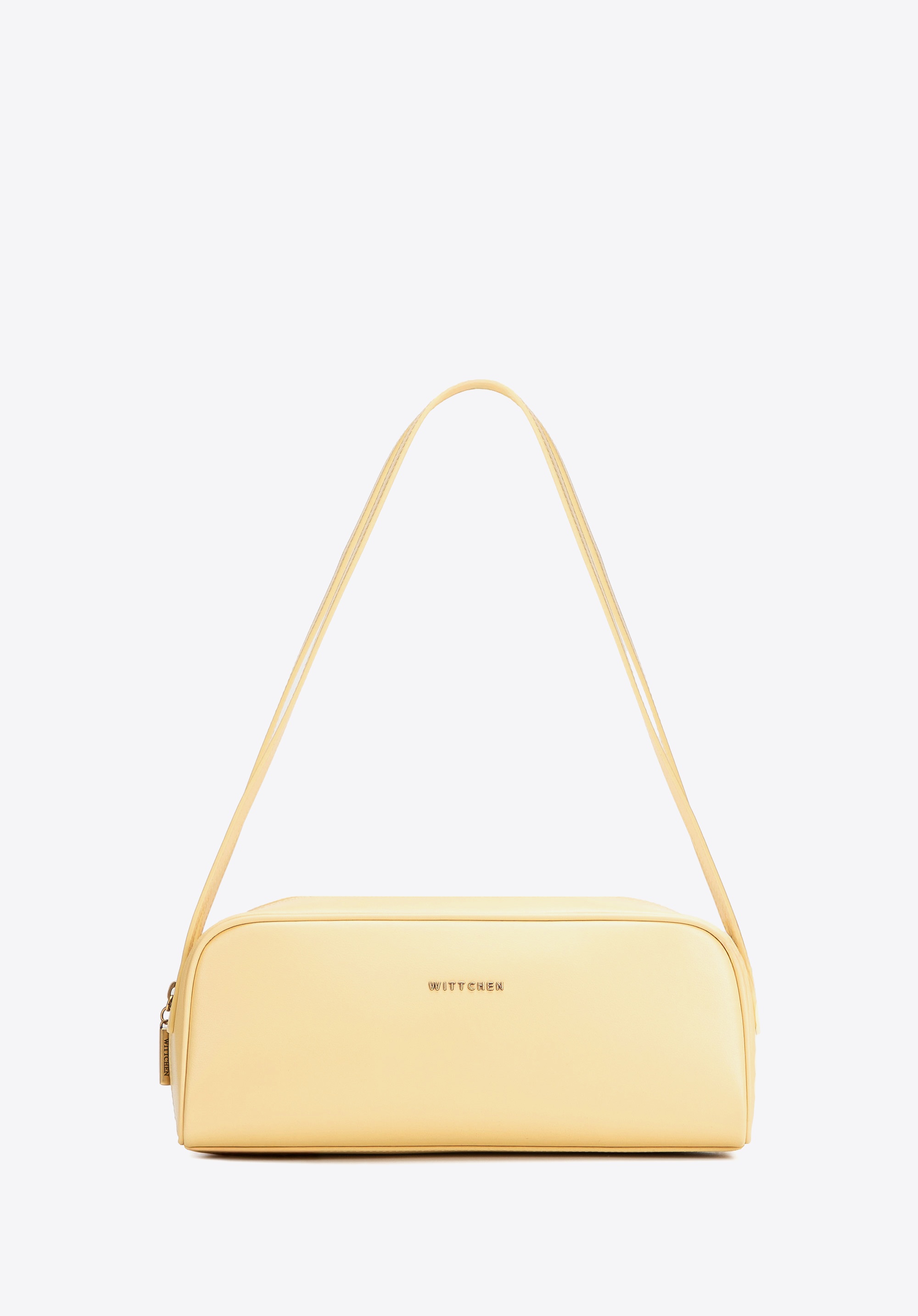 Damska torebka bagietka ze skóry naturalnej podłużna żółta