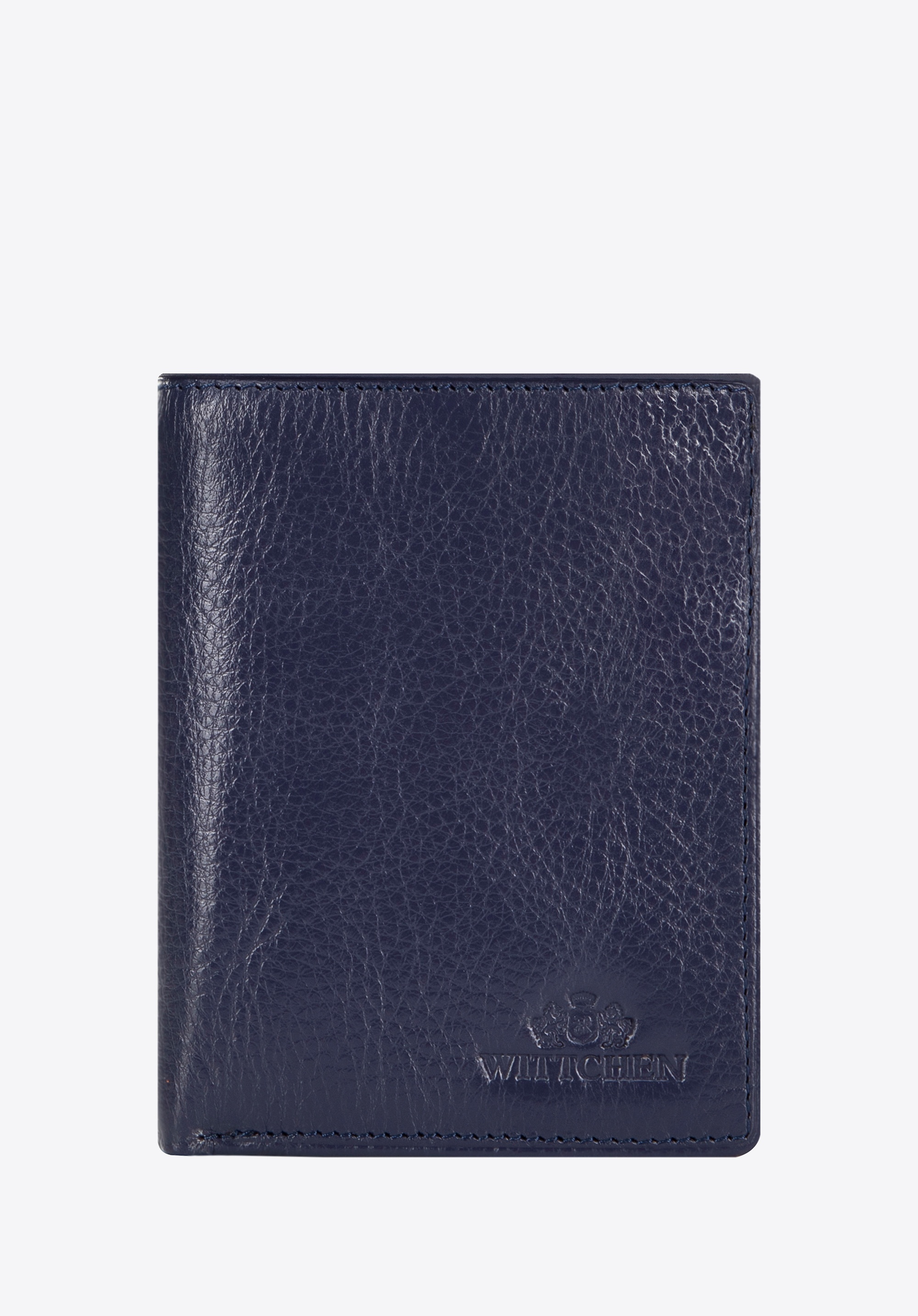 Portfel ze skóry rozkładany granatowy