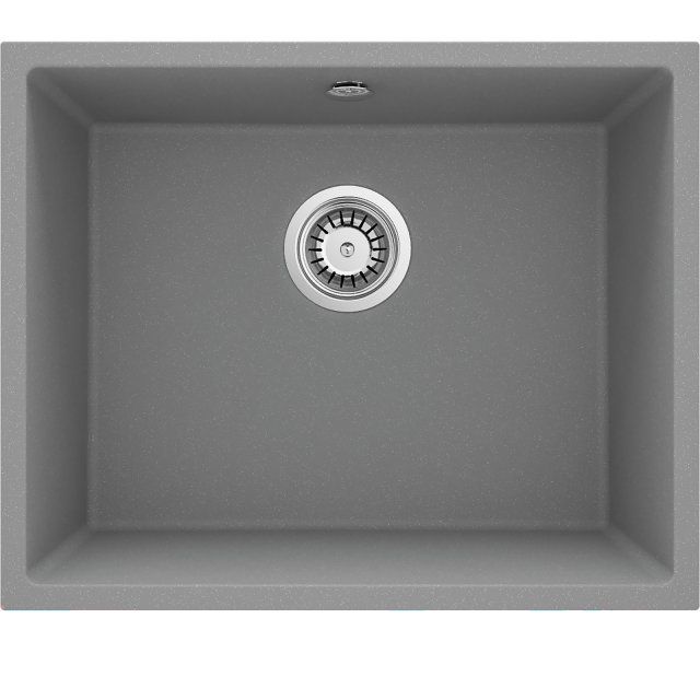 DEANTE Zlewozmywak granitowy CORDA szary metalik 1-komorowy podwiesza