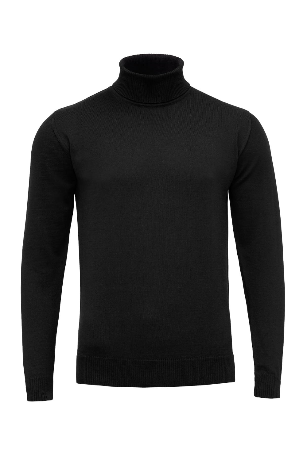 Czarny golf z wełny merino