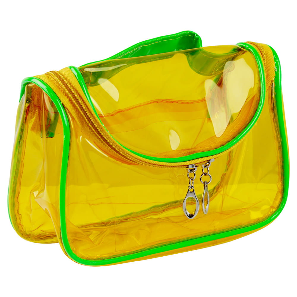 WYPRZEDAŻ Kosmetyczka transparentna żółto- zielona