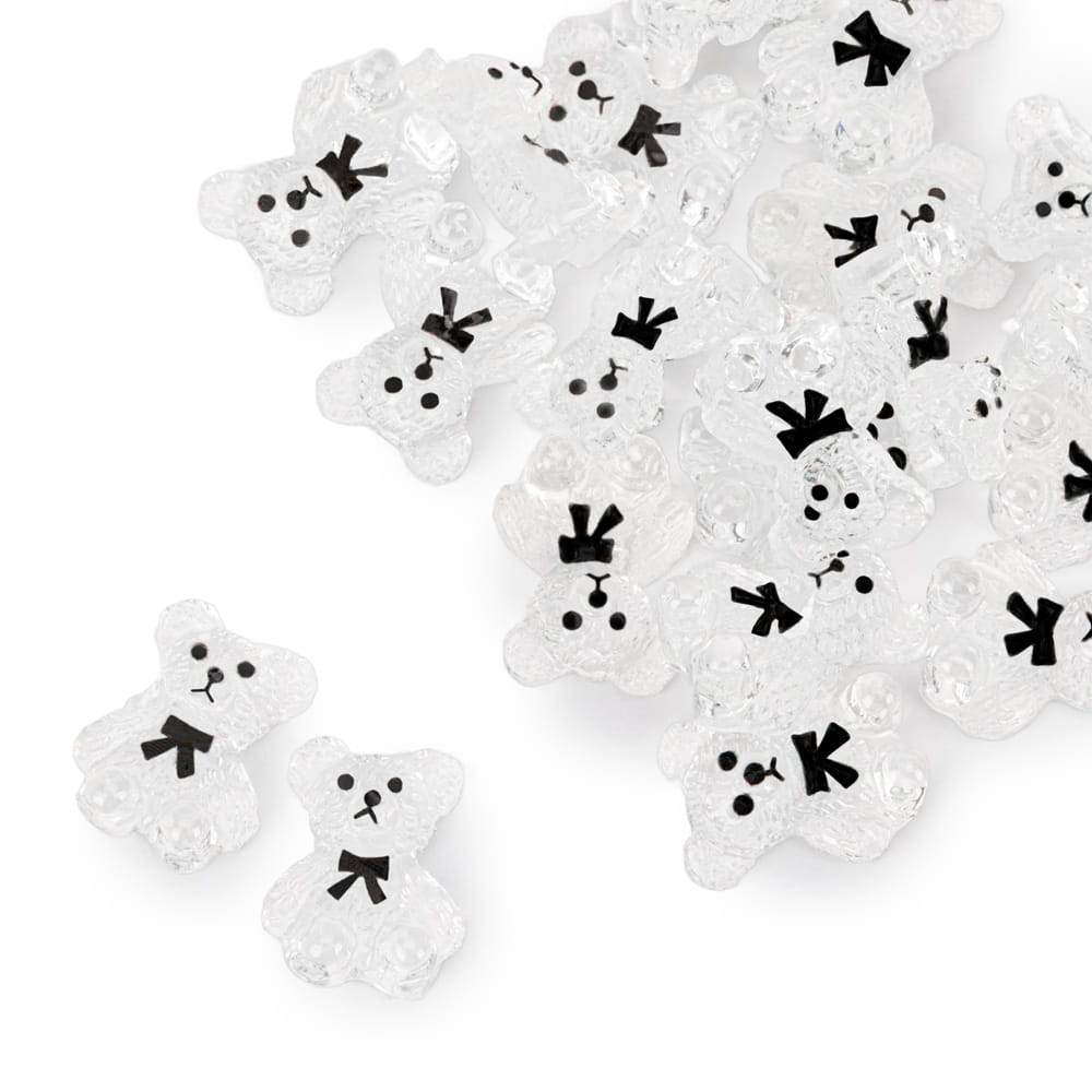 Ozdoby do paznokci misie 3D Molly Nails clear 20 szt