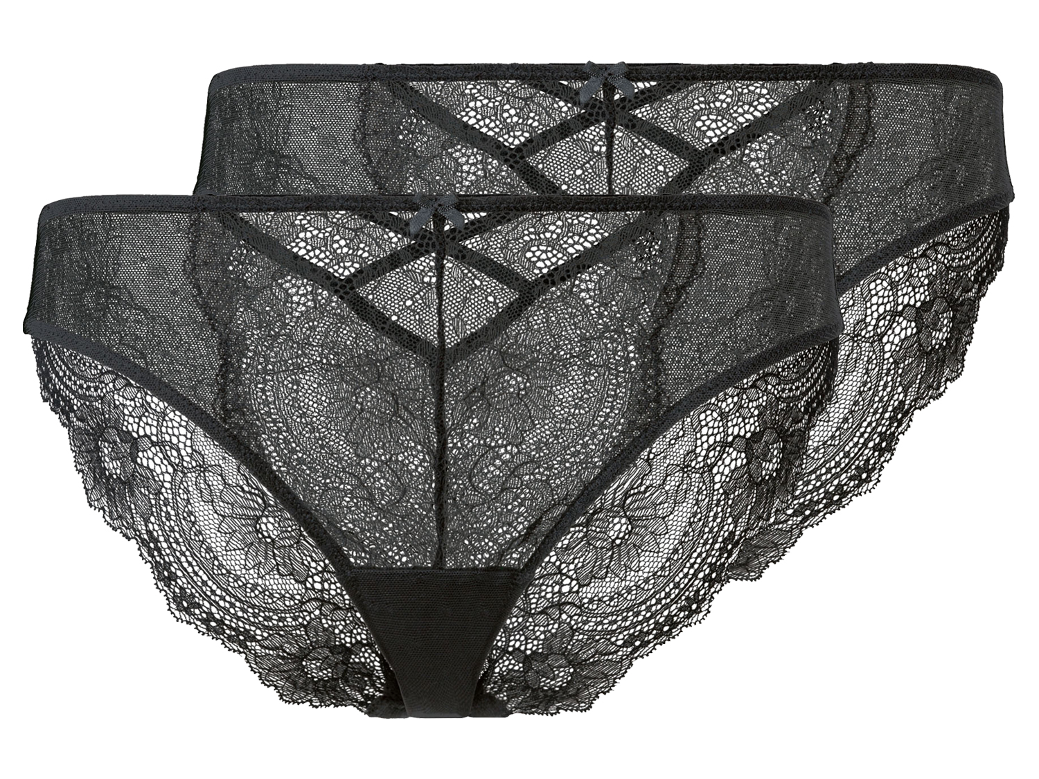 esmara Figi damskie z koronką, 2 pary Czarny, S36/38