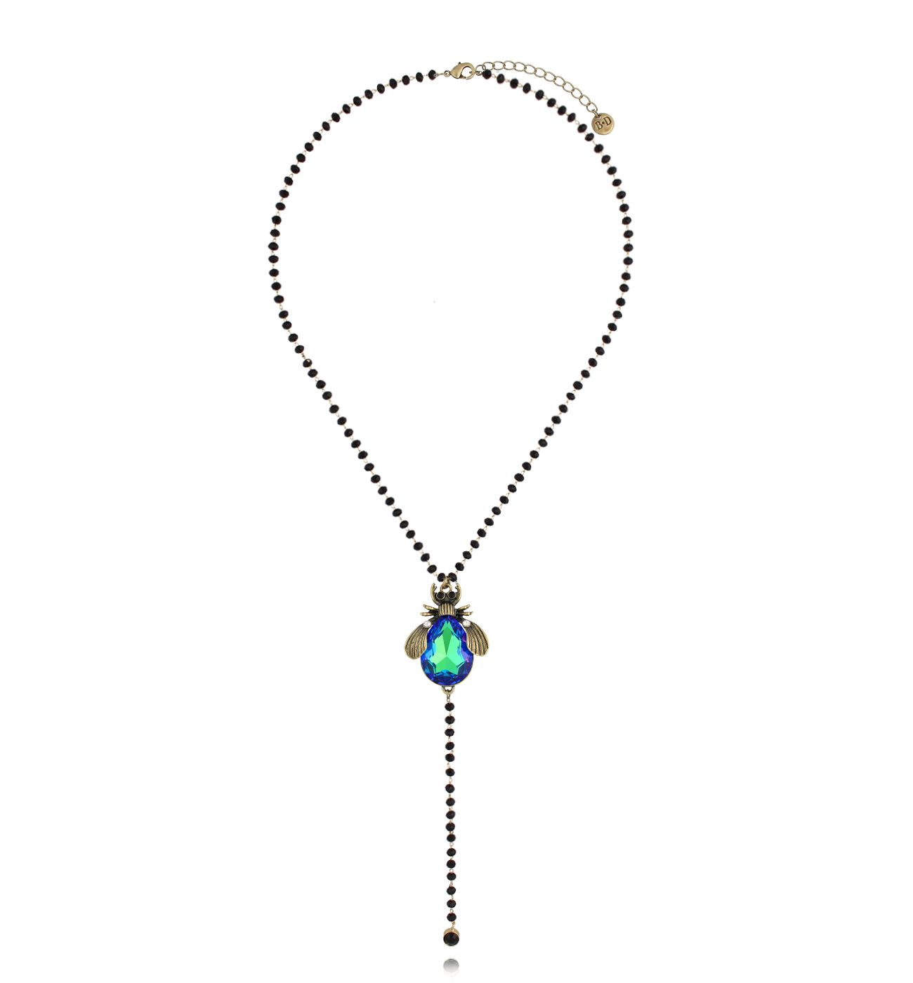 Naszyjnik z zielonym owadem NMI0230