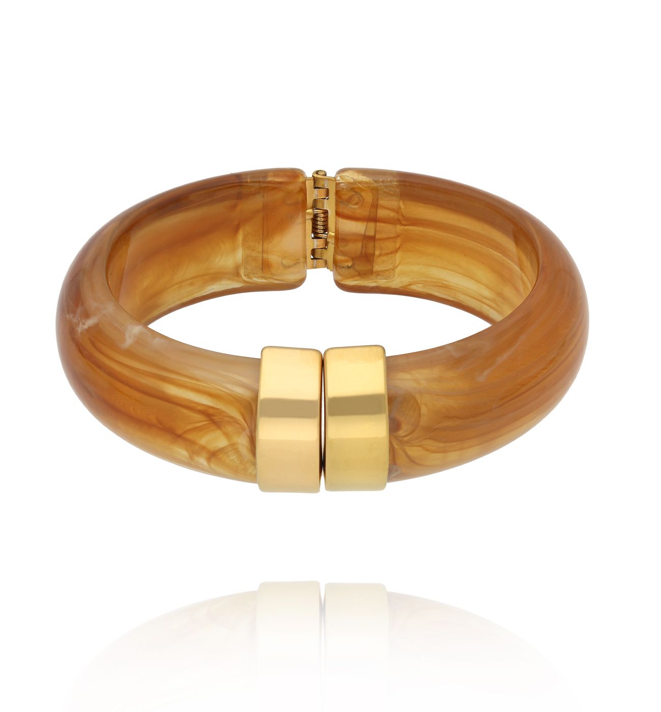 Bransoletka w odcieniu złotego miodu ze złotym zapięciem BEU0016 - By Dziubeka