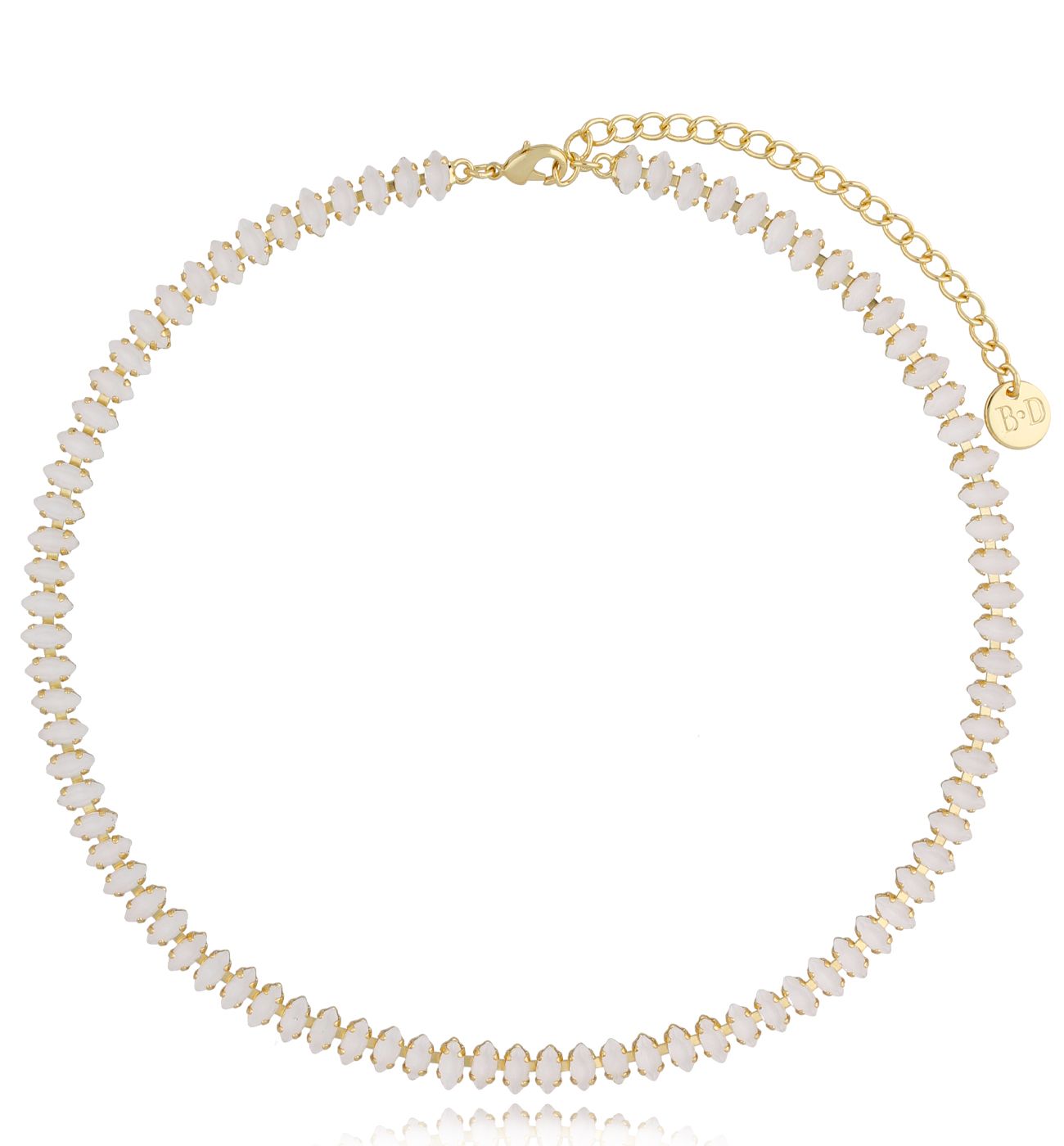 Naszyjnik tenisowy z białymi kryształkami Honestly - By Dziubeka