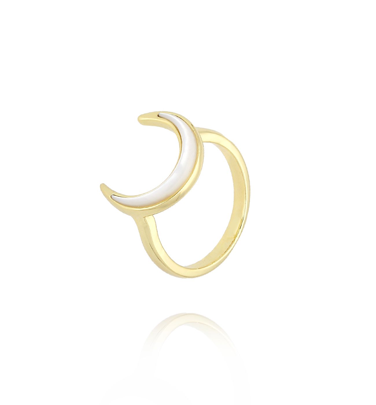 Pierścionek z księżycem złoty PLU0013 - By Dziubeka