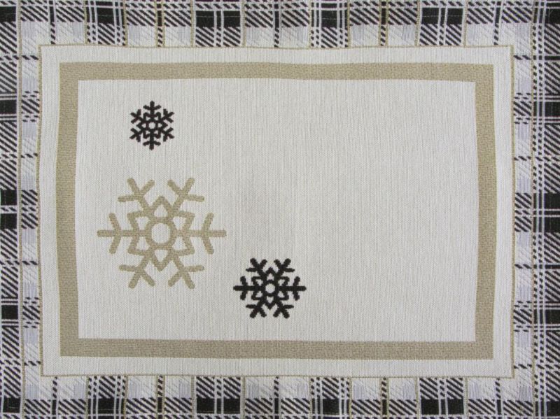 Podkładka świąteczna ANGEL Eurofirany 35x45 cm gobelin z motywem w kratę 1 szt.