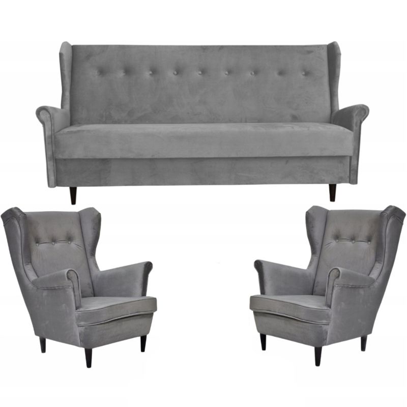 Komplet wypoczynkowy do salonu rozkładany Family Meble ARI jasnoszary 1szt