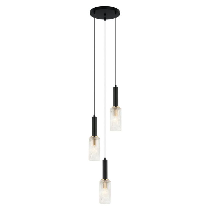 Lampa sufitowa wisząca Italux Perola 4592 czarno-złota-przezroczysty nowoczesna 3xE14 x 40W 1 szt.