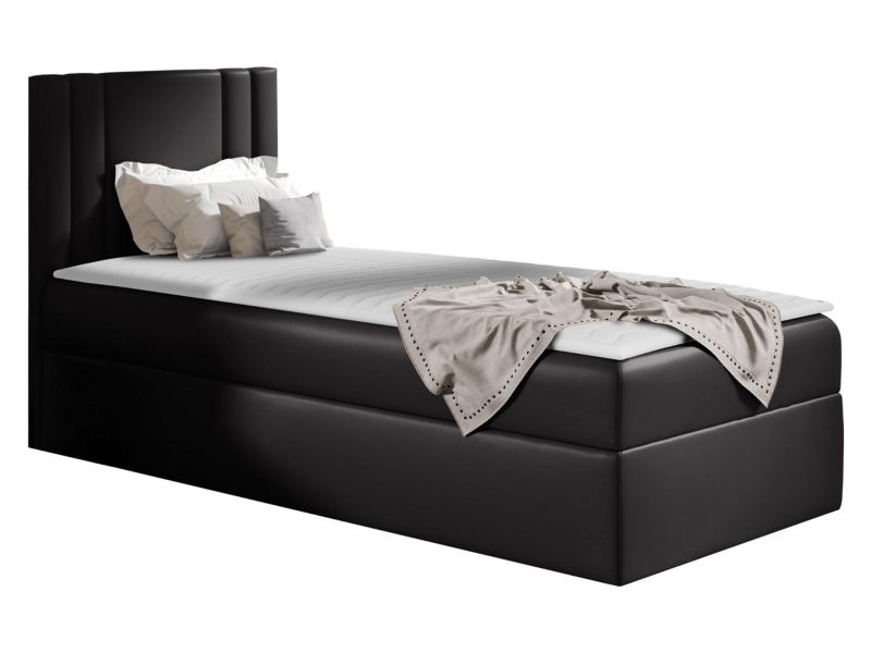 Łóżko kontynentalne MIRJAN 24 Carmen Mini 100x200, Strona: Lewa czarna ekoskóra 1 szt.