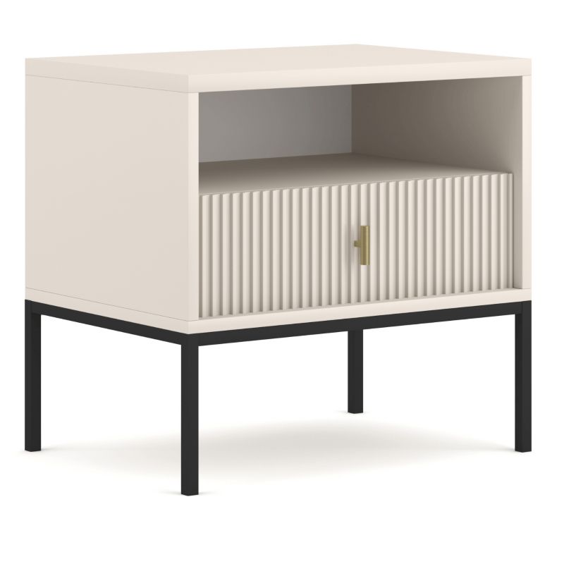 Szafka Nocna Marcos Mebel Elite Ryflowana z Szufladą Kaszmir 1 szt