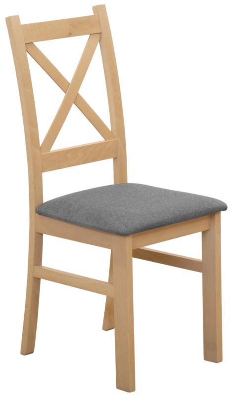 Krzesło Bonni tapicerowane drewniane do jadalni Dąb Artisan/Szary 1 szt.