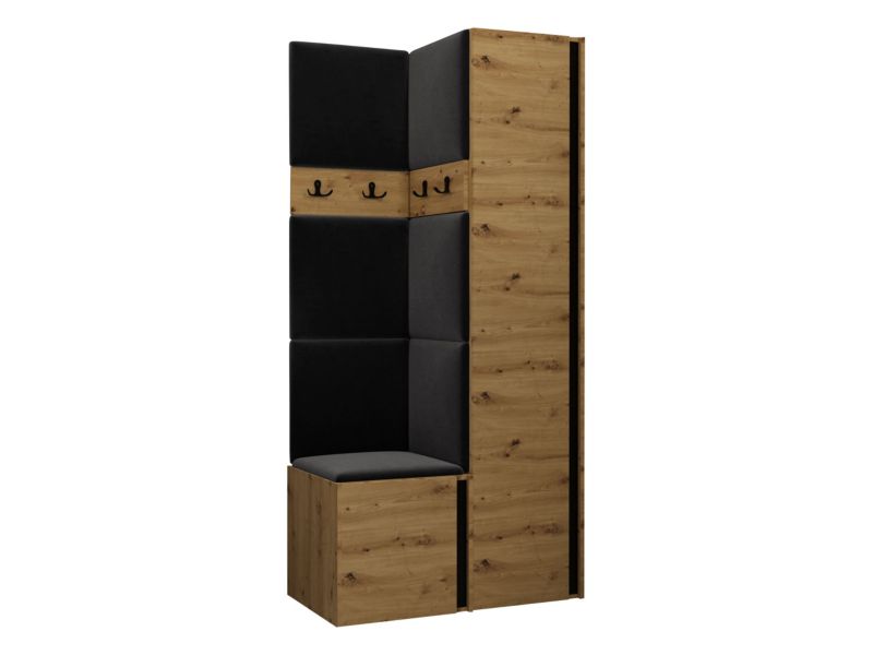 Garderoba MIRJAN 24 Orion XXIV dąb artisan/czarny + czarny 1 kpl.
