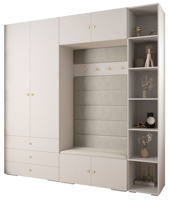 Garderoba do przedpokoju Abiks INOVA 2 Z10 biały+złoty+manila02 1 szt.