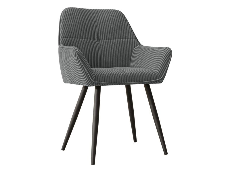 Zestaw dwóch tapicerowanych krzeseł MIRJAN 24 Archon Sztruks ciemny szary 2 szt.