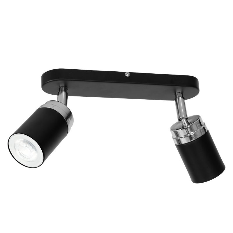 Lampa sufitowa Luminex Reno czarny mat-chromowana Listwa z lampami 2 x GU10 x 15W wym: 17 x 26 x 6 cm - 1 szt.