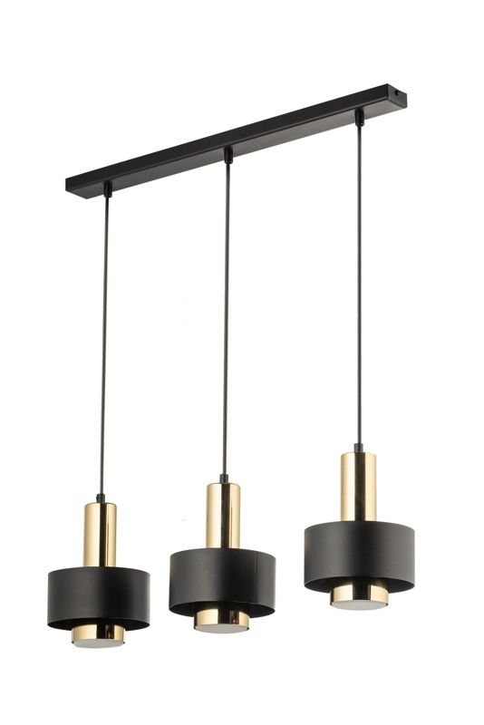 Lampa wisząca Sigma Lighting Rif Lux 6357 czarno-złota dekoracyjna 3xGX53 x 1 szt.