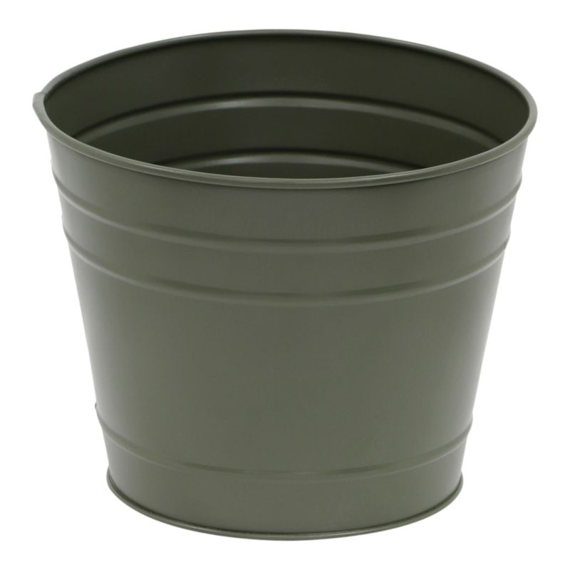 Osłonka doniczki Verve metal zielona 17 cm