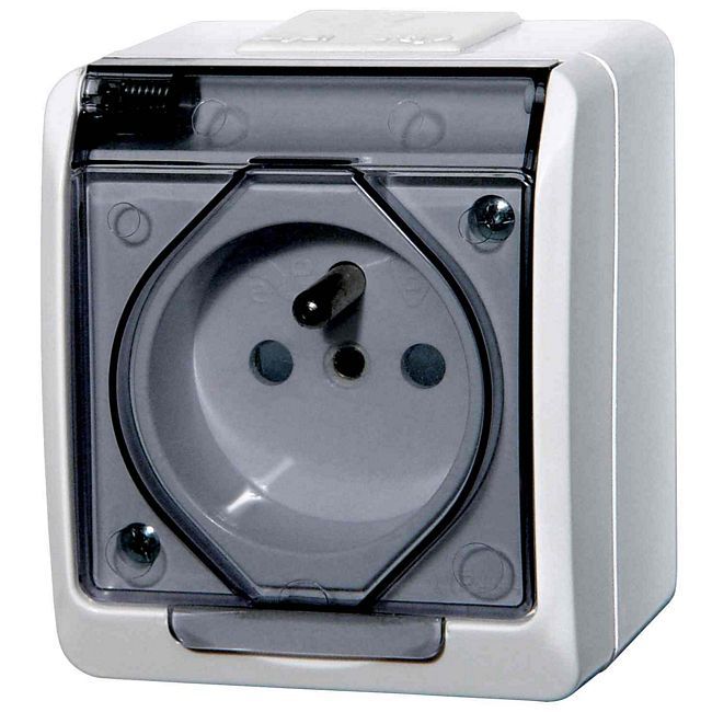 Gniazdo pojedyncze Elektro-Plast Hermes 3211 natynkowe z uziemieniem dymne