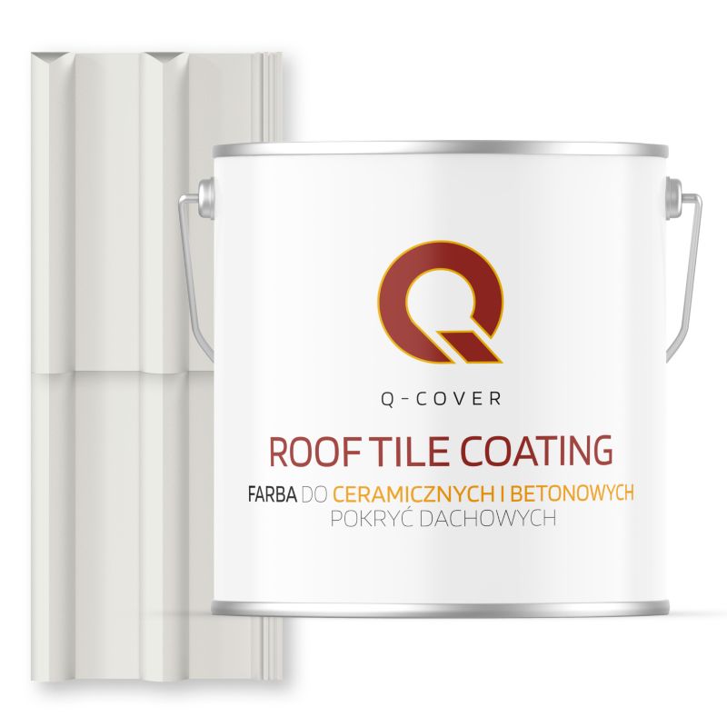 Farba do Dachów Ceramicznych i Betonowych Pokryć Dachowych Q-Cover Biały sygnałowy RAL9003 Satyna 5L