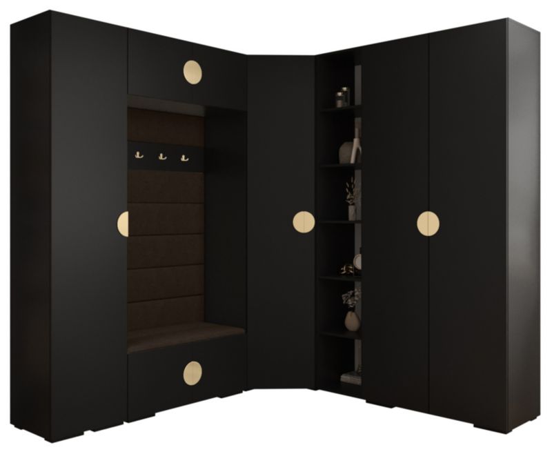 Garderoba do przedpokoju Abiks INOVA 4 Z2 czarny+złoty+manila04 1 szt.