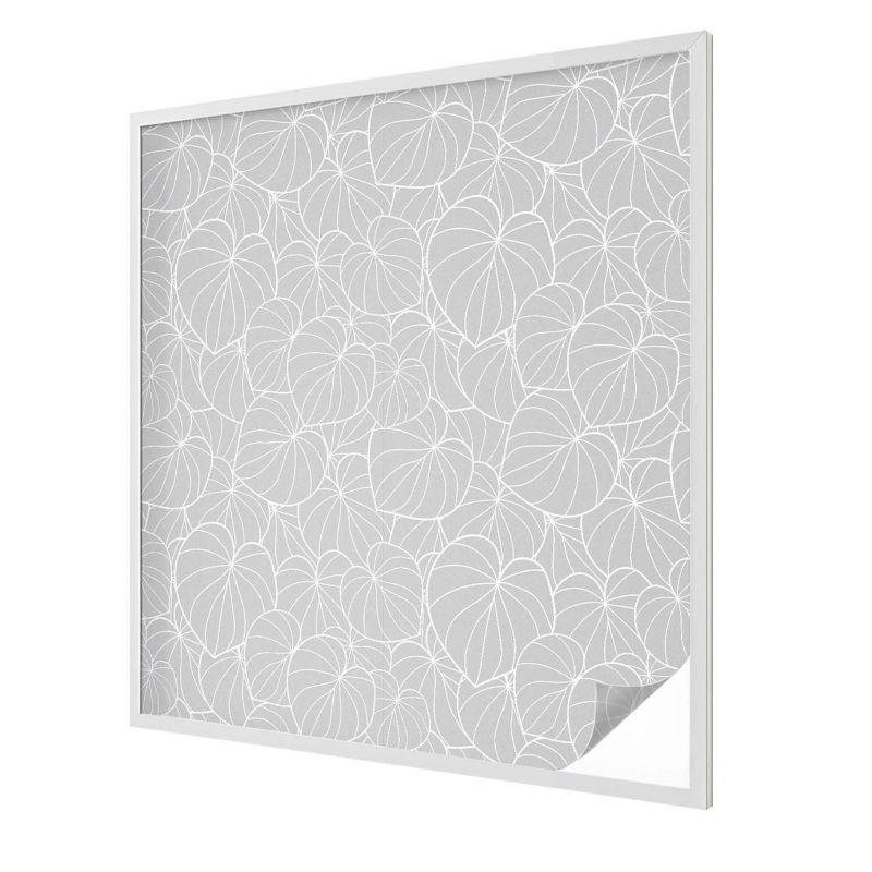 Folia Witrażowa Wallfluent 100x100 cm Naklejka na Szybę Geometryczne liście szary motyw 1 rol.