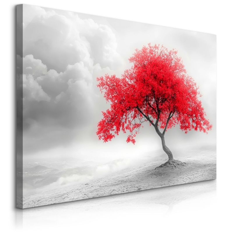 Obraz Muralo Natura Czerwone Drzewo Abstrakcja Pejzaż 70x50 cm 1 szt.