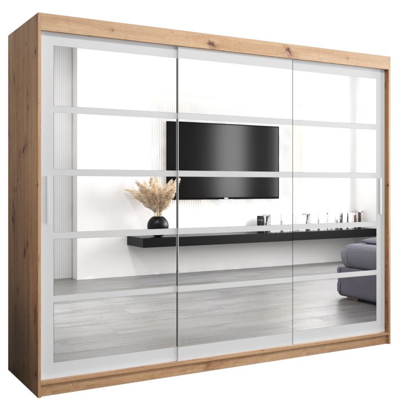 Szafa przesuwna Abiks ROMA 2 250 artisan + biały mat 1 szt.