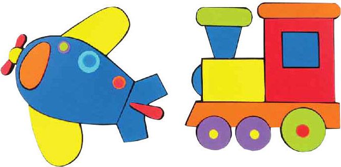 Naklejka Samolot i lokomotywa