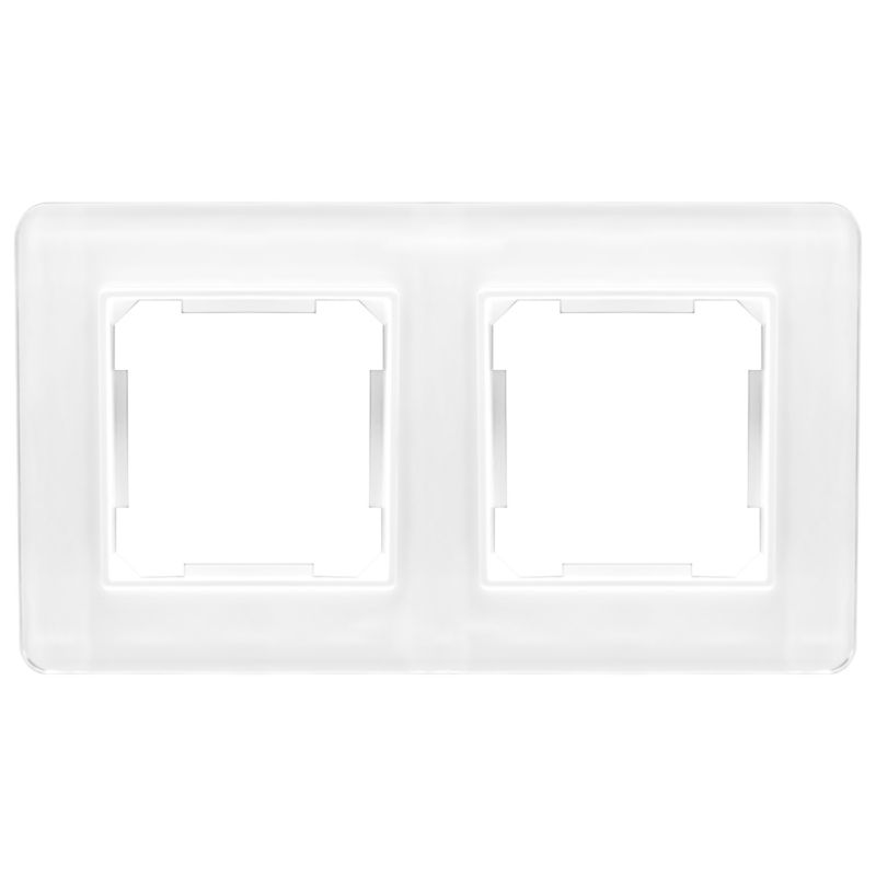 Ramka podwójna DPM Solid QUAD szklana biała