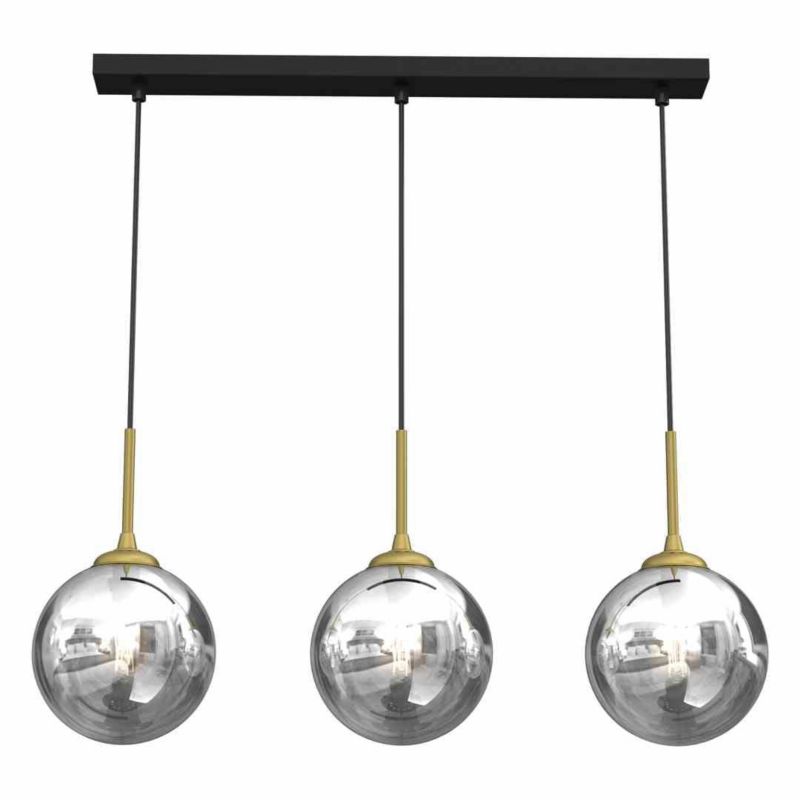 Lampa sufitowa wisząca Milagro Reflex 4159 czarna-chromowana-złota szerokość 70 cm 3xE14 x 40W 1 szt.