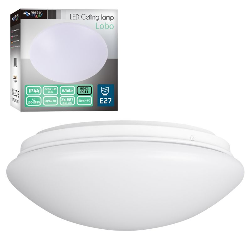 Plafon MasterLED LOBO 2xE27 IP44 Okrągły Biały 1 szt.