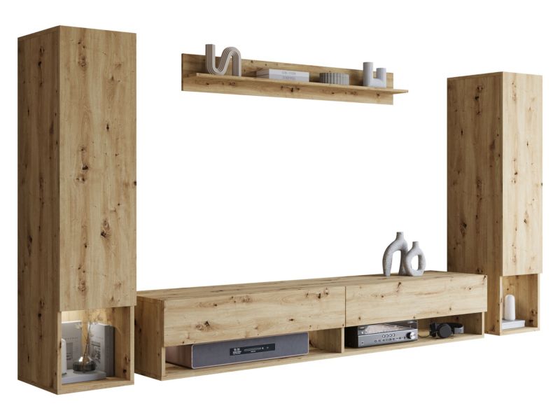 Meblościanka MIRJAN 24 Amadeo II z oświetleniem LED dąb artisan 1 kpl.